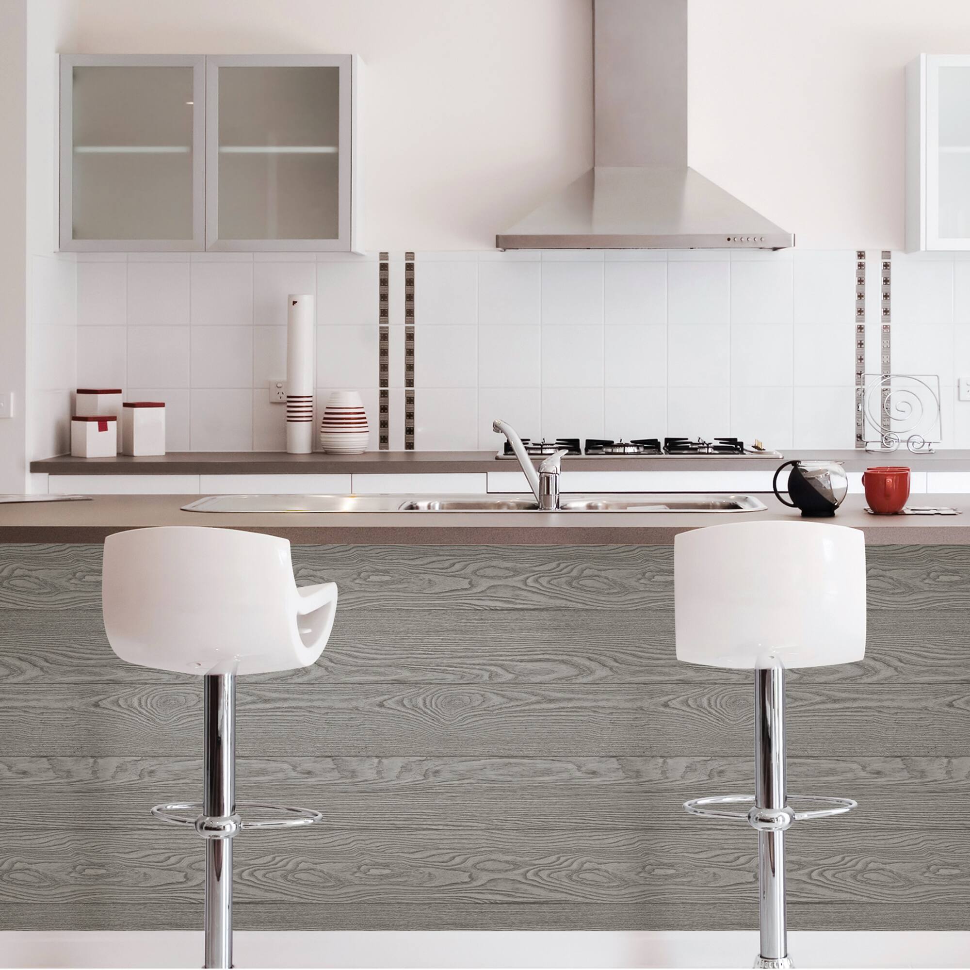 NuWallpaper Gray Salvaged Wood Peel & Stick Wallpaper